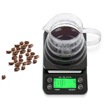 

Portable LCD Backlight Scale Palm Coffee Pocket Scale Timer Digital Electric Measuring Instruments Gram Weight Tool for Kitchen