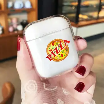 

Personality Foods Clear Cases for AirPods 1 2 Cover Luxury Bluetooth Earphone Transparent Silicone Pizza Soft Protective Case