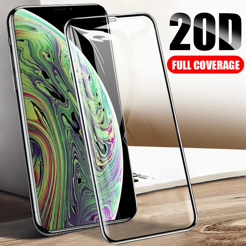 

20D Curved Edge Full Cover Tempered Glass For iPhone 11 Pro X XS MAX XR Screen Protector For iPhone 7 8 Plus X Protective Film