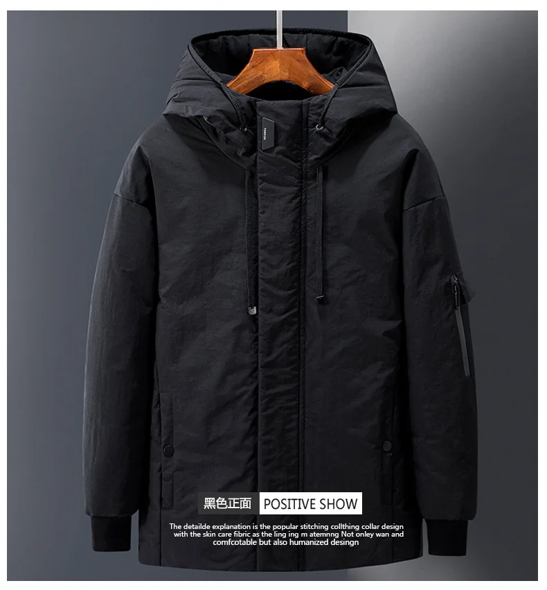 Men White Goose Windbreaker Down Coat Thick Snow Parka Cold Protection Coat Waterproof Warm Parkas Winter Down Parkas Jacket