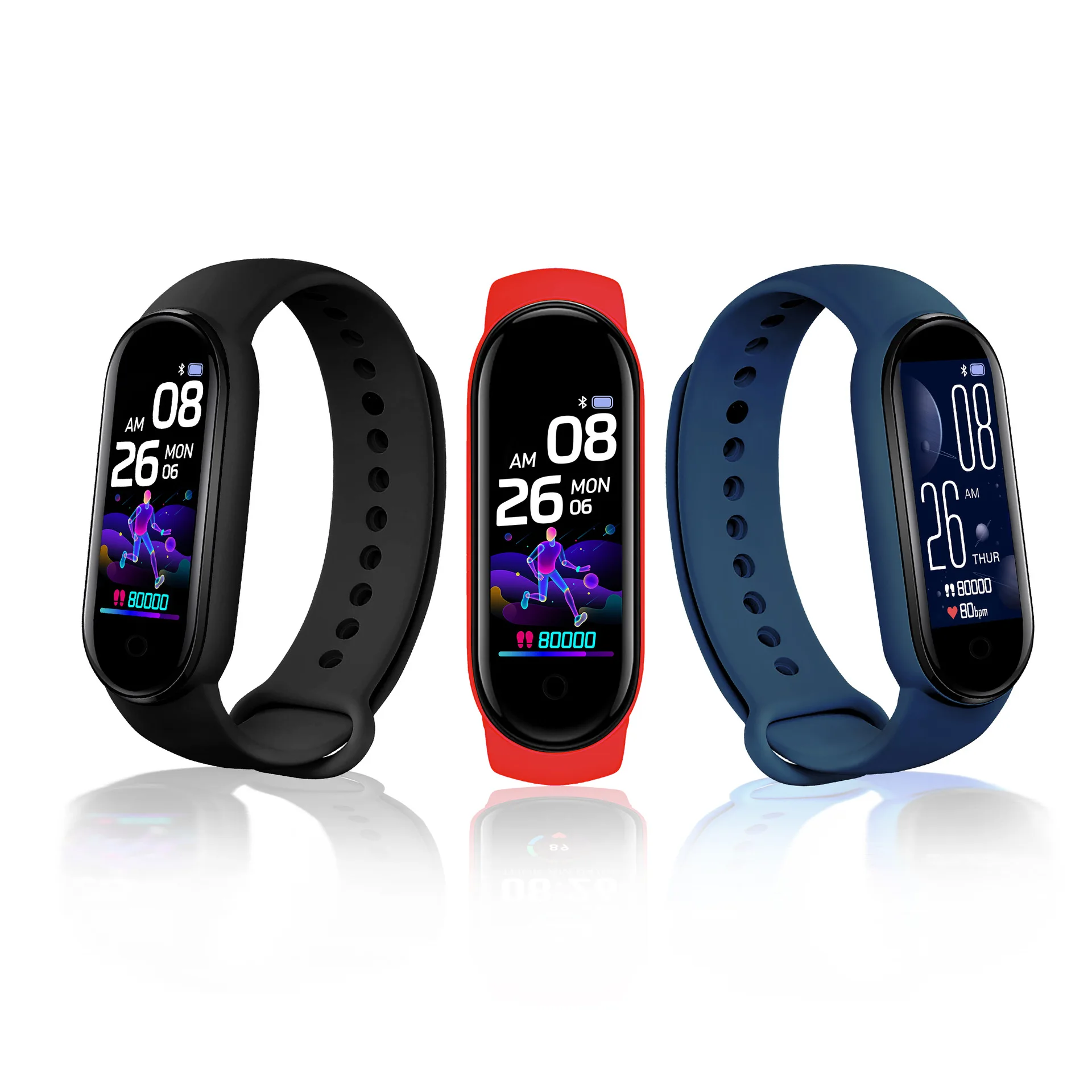 Orologio intelligente M5 con cardiofrequenzimetro, fitness tracker