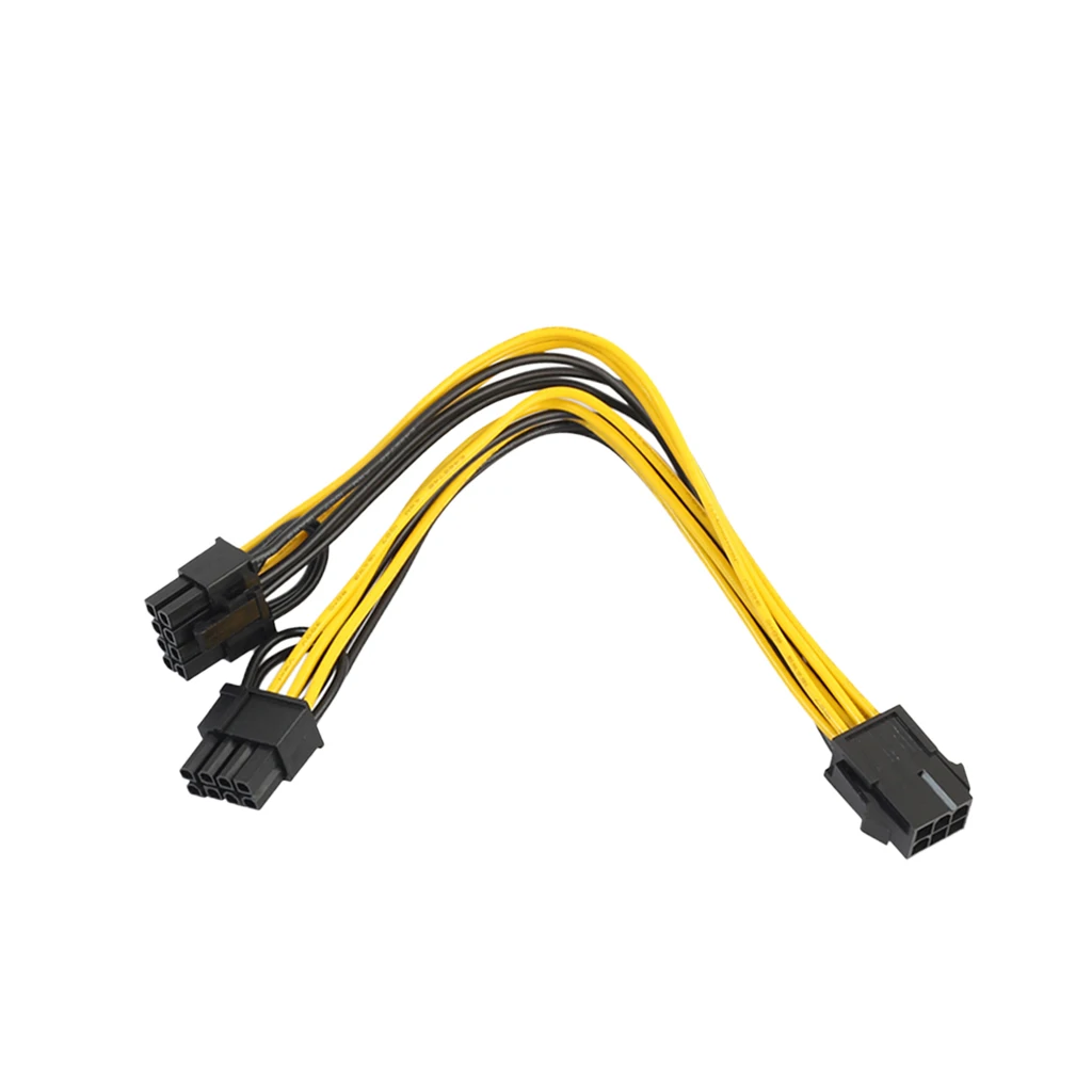 PCI Express 6 Pin Female to 2x Male PCI-E 6 Pin Power Supply Splitting Adapter Cable 20cm/7.87''