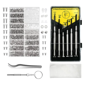 

Eyeglass Repair Kit,Sunglasses Repair Kit Eyeglass Screws Include Nose Pads,Screwdriver Set and Tweezers for Eyeglasses