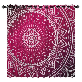 

Gradient Color Mandala Window Treatments Curtains Valance Window Blinds Living Room Blackout Bathroom Drapes Kids Curtain Panels