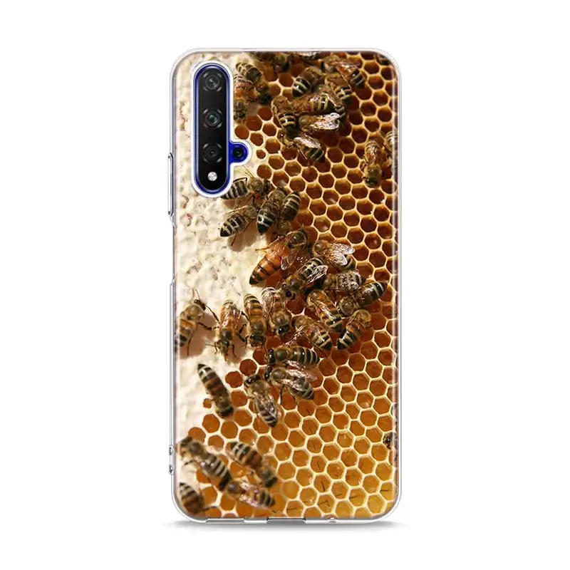 Силиконовый чехол из ТПУ с золотыми сотами honey bee для huawei Honor 10i 9X8X20 10 9 Lite 8 8A 7A 7C Pro Lite чехол для телефона