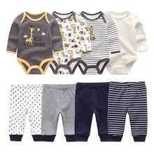 Vêtements pour bébé fille et garçon, ensemble body et pantalon en coton,pour nouveau né, collection automne hiver 2021, 