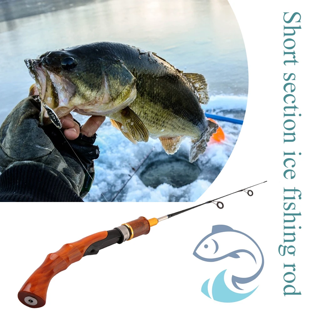 Ice Fishing Rod Winter Shrimp Spinning Casting 3 Sections Portable Travel Small 