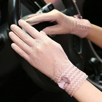 

Fashion sexy lace touch screen gloves summer sun protection UV ladies thin models driving non-slip visor fitness gloves D97