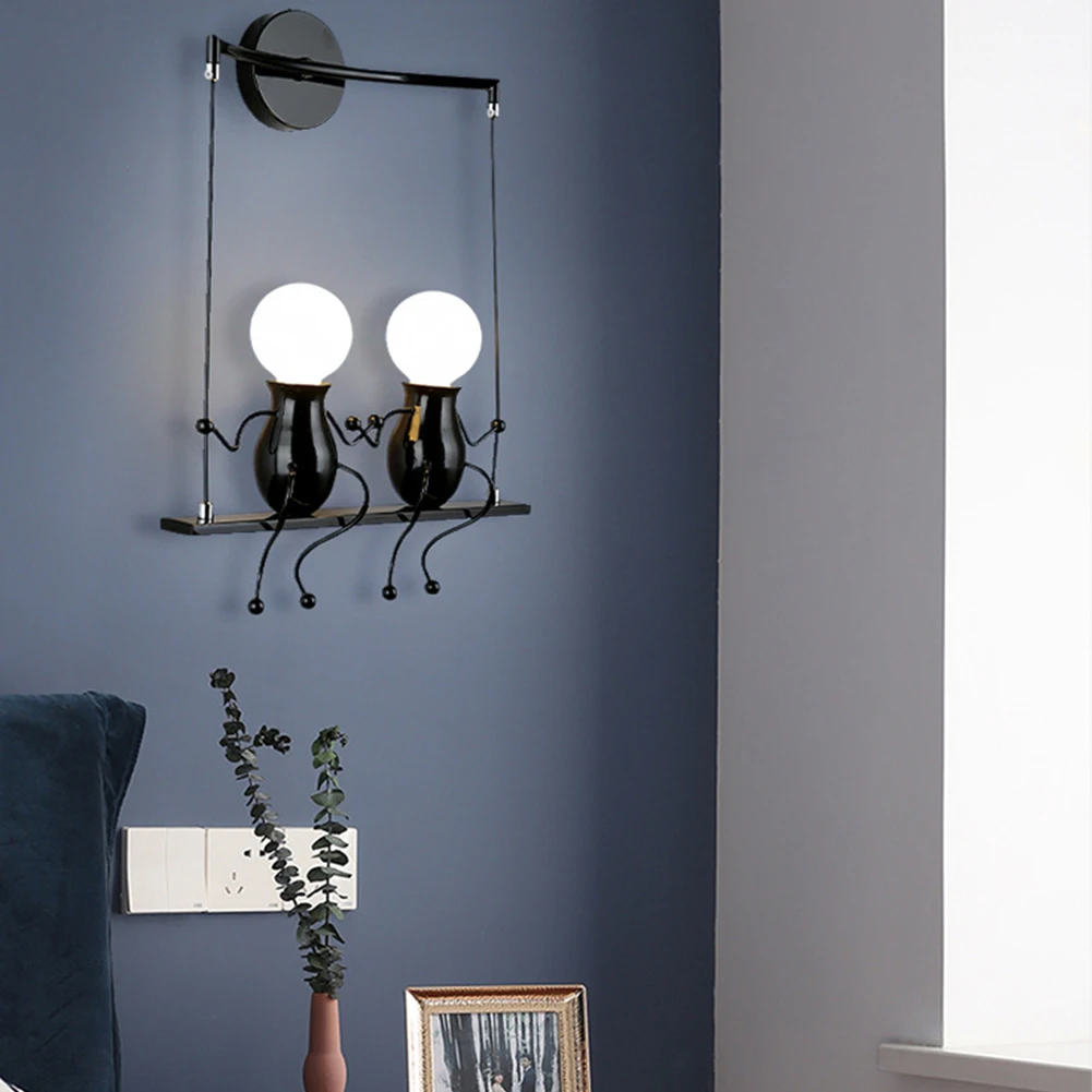 Cafe Corridor Study Restaurant Indoor Kids Bedroom Industrial Balcony Led Wall Lamp Cartoon Robot Shape Living Room Iron