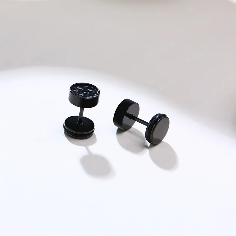 Screw Stud Earrings, Black Stud Earrings, Black Studs, Black Earrings,  Statement Studs, Men Studs, Surgical Steel Studs, Gold Studs - Etsy