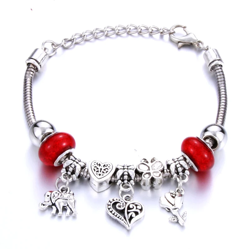 Романтическая любовь DIY браслет с подвесками Love Heart ключ и замок браслет для Для женщин, ювелирное изделие, рождественские Новое поступление на год подарок - Окраска металла: Антикварное серебро