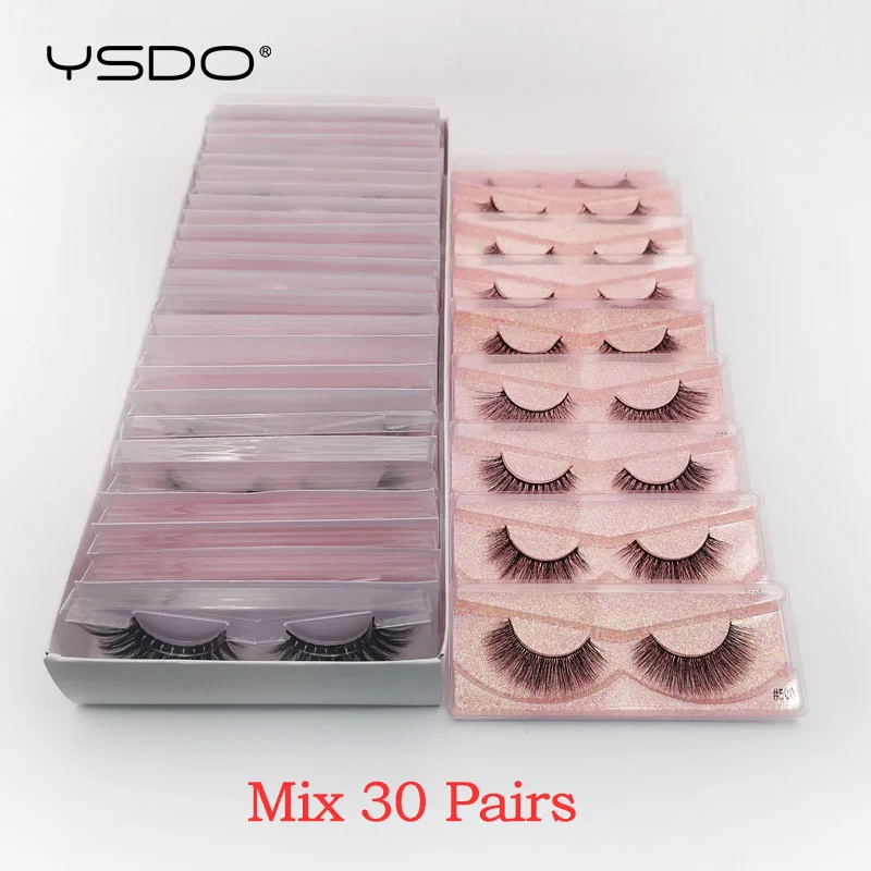 Mix 30 pairs Ресниц 20 Вт, 30 Вт, 40/50/100 пар норковые ресницы макияж объем 3D норковые ресницы оптом натуральные накладные ресницы - Цвет: Mix 30 pairs