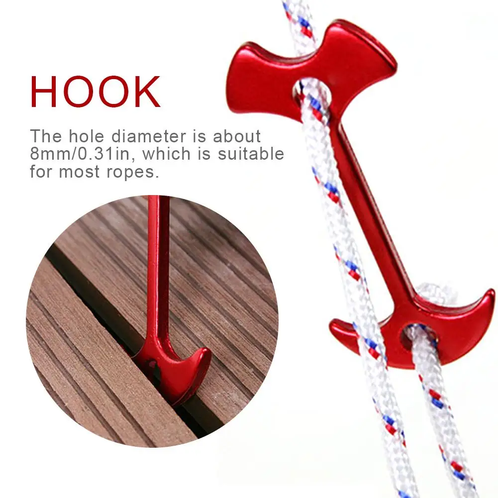

4PCS Wooden Board Tent Clip Buckle Fish Bone Nail Hook Aluminium Alloy Tent Stakes Pegs Anchor Stopper Camping Accessories