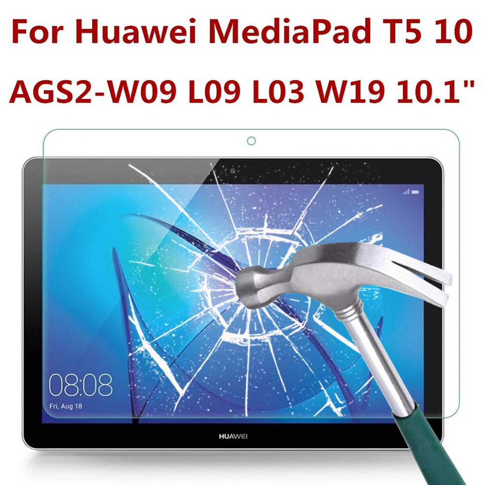 3PCS Tempered Glass For Huawei MediaPad T5 10 Tablet Film AGS2-W09 L09 L03 W19 10.1 inches Bubble Free Screen Protective tablet stands