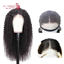 Ali Lumina кудрявые 13X4 человеческие волосы на кружеве парик бразильские волосы remy 13X6/360 парик на кружеве 10-30 дюймов плотность 180
