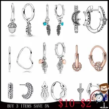 100% Real 925 Sterling Silver 11 Style Classics Heart Zircon Earrings Are Suitable as Birthday Gifts for Girls Fashion Jewelry