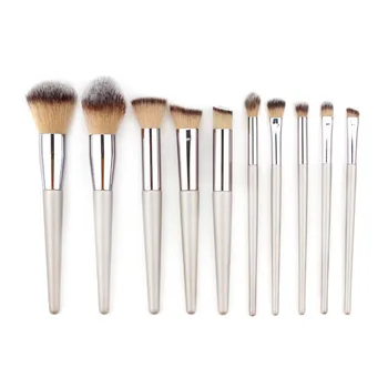 

10pcs Makeup Brush Set Champagne Gold Flame Foundation Blending Powder Eye shadow Make Up Brushes Cosmetic Beauty Make Up Tools