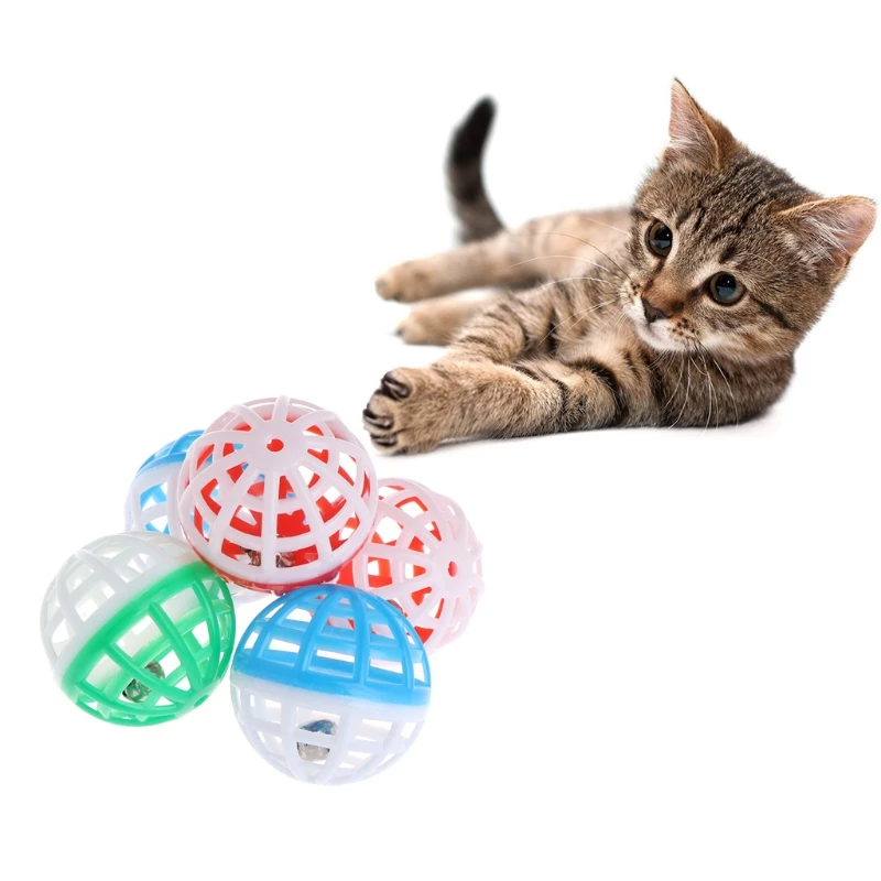 

5 Pcs Cat Toy Bell Hollow Balls Sound Pet Game Kitten Plastic Interactive Rattle J78C
