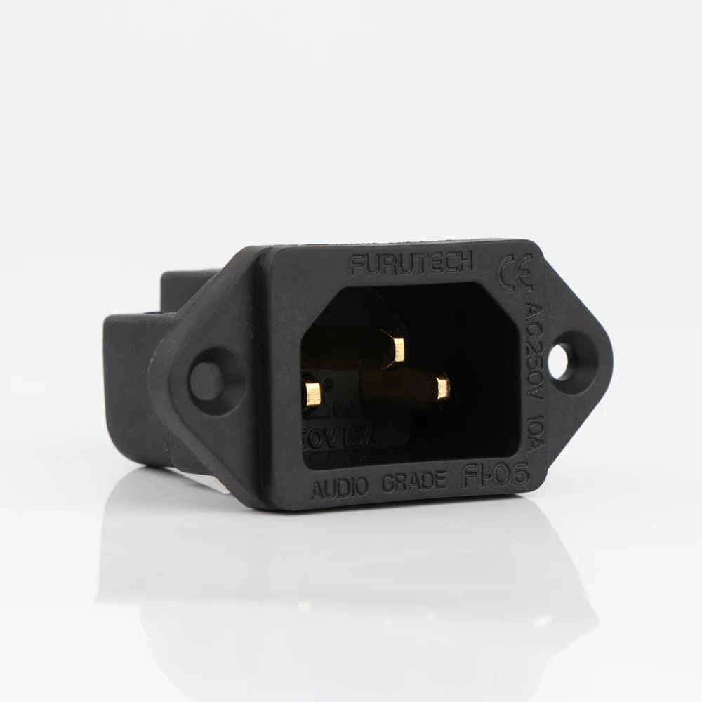 Electrical Socket AC FI-06(G) IEC Inlet Socket Pure Copper Gold Plated HIFI Power