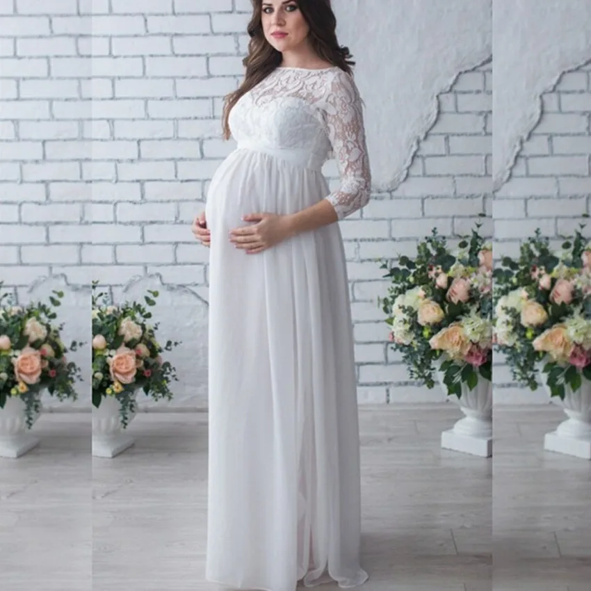 

Maternity Dresses Pregnant Women Nursing Breastfeeding Long Sleeve Lace Clothes for Pregnant Women Plus Size Pregnancy Dress