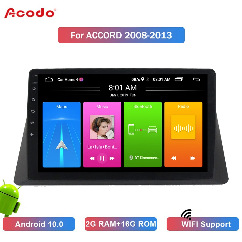 

ACODO 2G RAM 16G ROM Android 10.0 Car Radio Multimedia Player For Honda Accord 8TH 2008-2013 Navigation GPS 2 Din