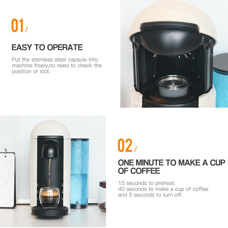 6 шт./компл. многоразовые Кофе капсулы ложка Kit 40/230 мл для кофемашины Nespresso Vertuo ENV135BAE для Krups XN 9031