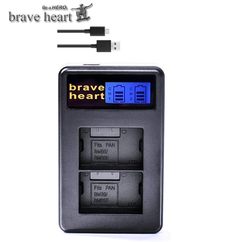 charger only 2 шт. DMW-BMB9 DMW-BMB9E ДМВ BMB9 Батарея+ ЖК-дисплей двойной Зарядное устройство для цифрового фотоаппарата Panasonic Lumix DMC FZ40K FZ45K FZ47K FZ48K FZ60 FZ70 FZ100 FZ150 - Цвет: charger only