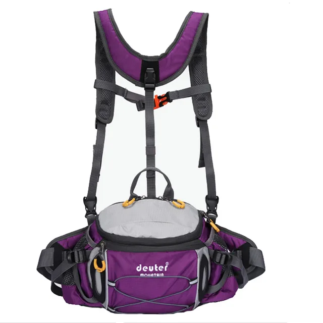 8L Sports Waist Bag Outdoor Hiking Riding Waterproof Wearproof Backpack Camping Travel Shoulder Bag Water Bottle Pack  X352D Purple