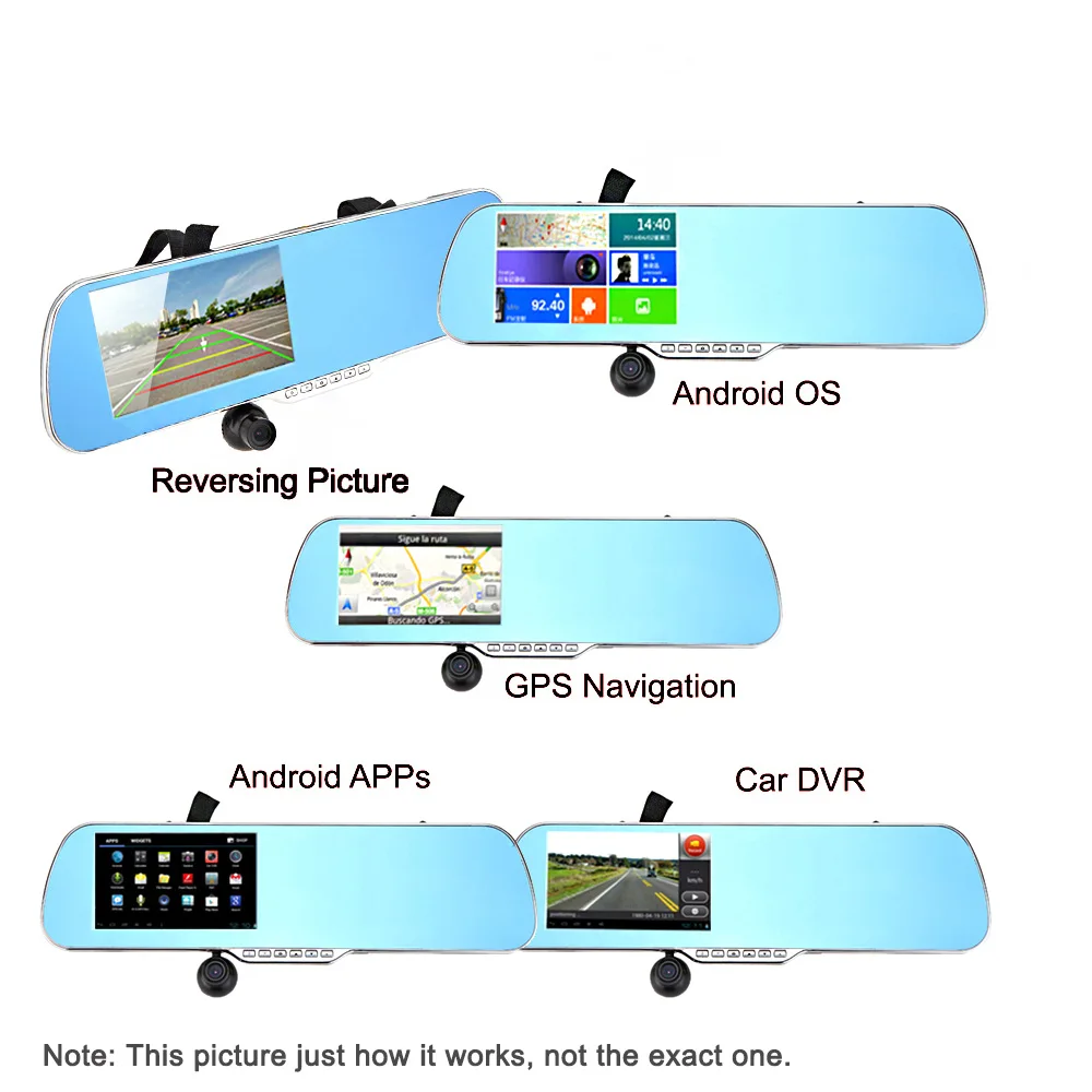 " gps навигация автомобиля зеркало заднего вида DVR Двойной Объектив Передняя Задняя 1080P 720P камера рекордер с g-датчиком обнаружения движения