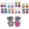 New 1/12 4.5CM Simulation Forest Animal Baby Family Toys Critters Rabbit Dolls Dollhouse Figures Accessories Gifts For Chirldren 6