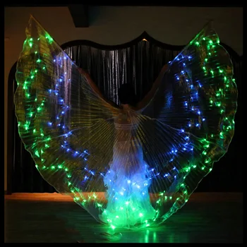 

LED Wings Glowing Light Up Belly Dance Costume With Sticks Performance Props