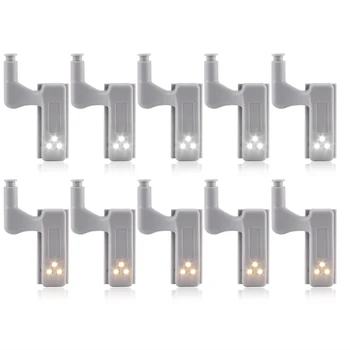 

10pcs Universal LED Under Cabinet Light Cupboard Door Inner Hinge Lamp Closet Wardrobe Sensor Light Home Kitchen Night Light