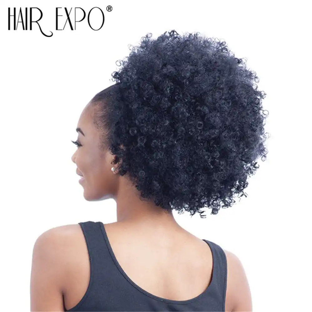 10inch Short Synthetic Hair Bun Drawstring Ponytail Afro Puff