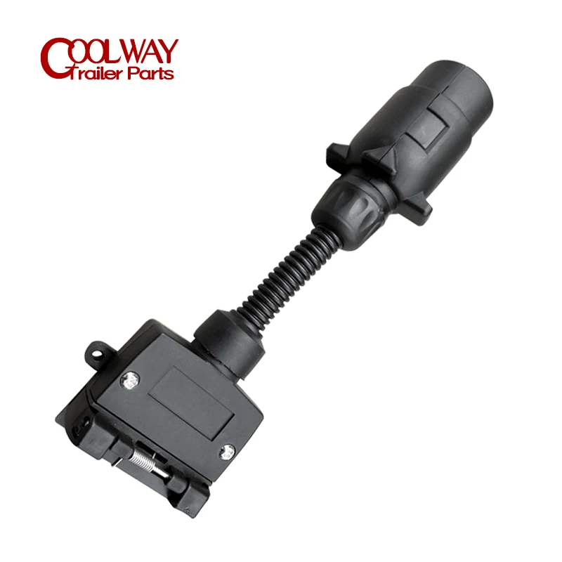 

7-контактный большой круглый разъем для 7-контактного плоского разъема, удлинитель, спиральный адаптер для кабеля прицепа, аксессуары для домов на колесах