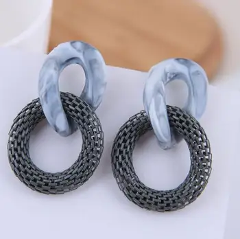 

Round Resin Hot Sale 1Pair Unique Big Party Drop Earring Graceful Geometry 2019 Korean Seaside Vintage Acrylic Oval Circle