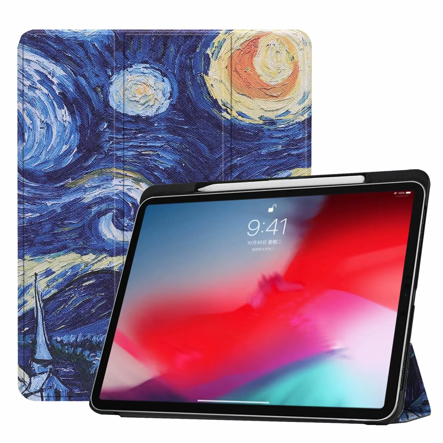 Funda для iPad Pro 11 чехол с карандашом Держатель смарт из искусственной кожи Trifold подставка+ Жесткая задняя крышка из ПК для нового iPad Pro 11 чехол