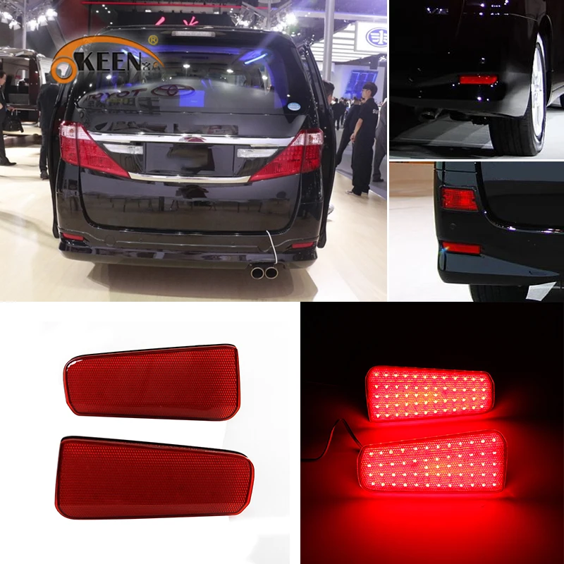 2 шт. Светодиодный отражатель заднего бампера для Toyota Vellfire Alphard 30 серий |