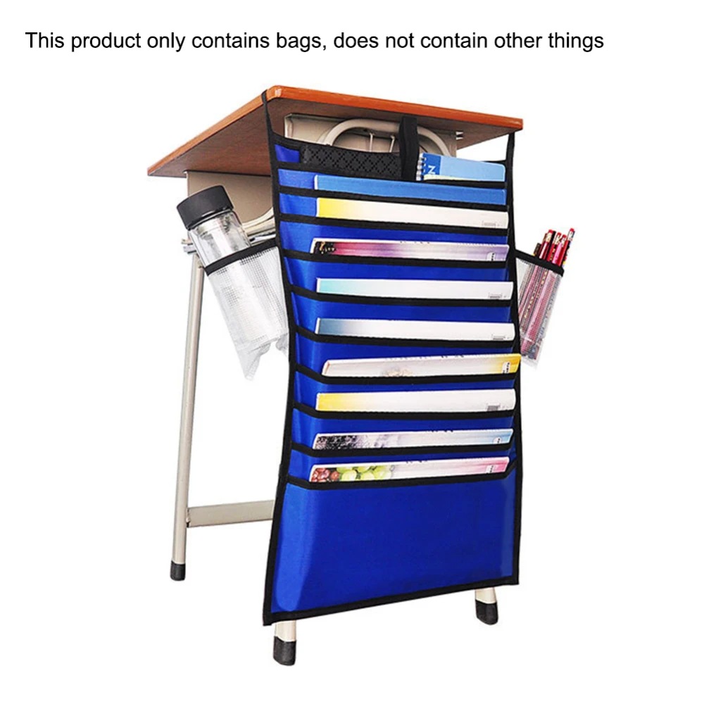 

Desk-Side Mount Hanging Stationery Storage Bag Book Pen Water Bottle Holder
