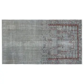 

Handmade Gray Vintage Overdyed Turkish Area Rug 130x231 Cm-4'3''X7'7''
