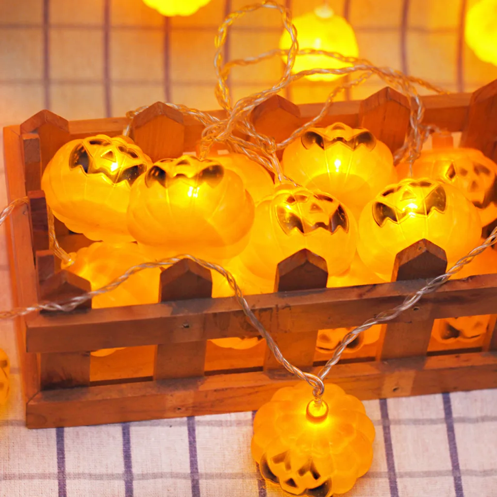 

String lights Pumpkin String Lights Halloween Decoration Lights With 10 LED Beads garland home deco lamparas 2020 dropshipping