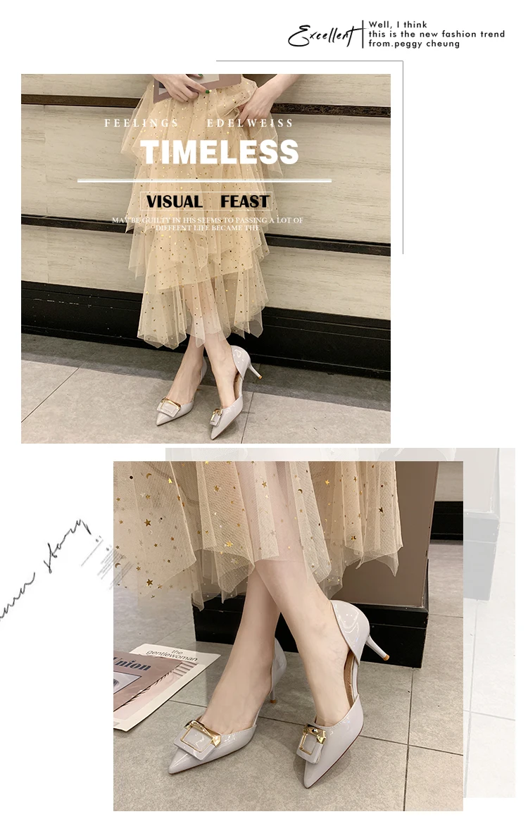 woman shoes fashion high heels women shoes summer new style Professional leisure French girl stiletto Pointed wedding Wild fash