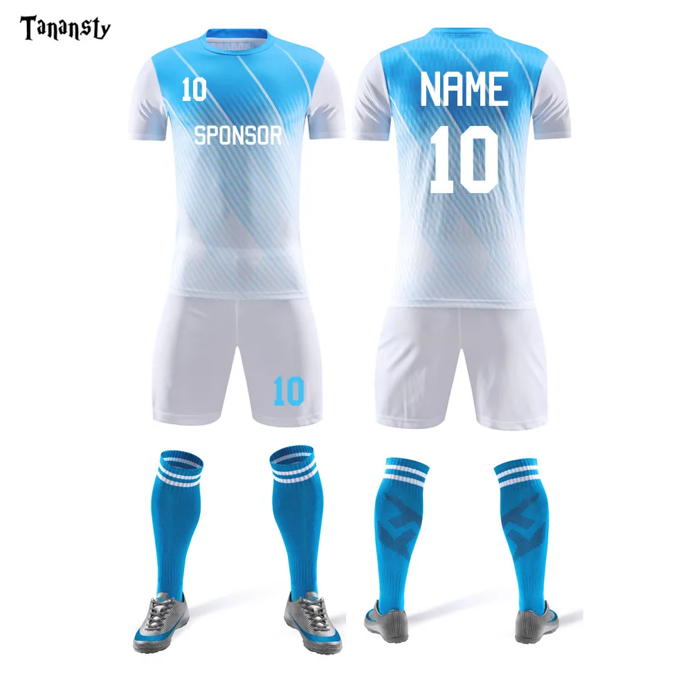

Adult Customize Football Football Jerseys Men Soccer Jerseys Suits Team Uniforms Sets Shirts and Shorts Kits 2019 Hot selling