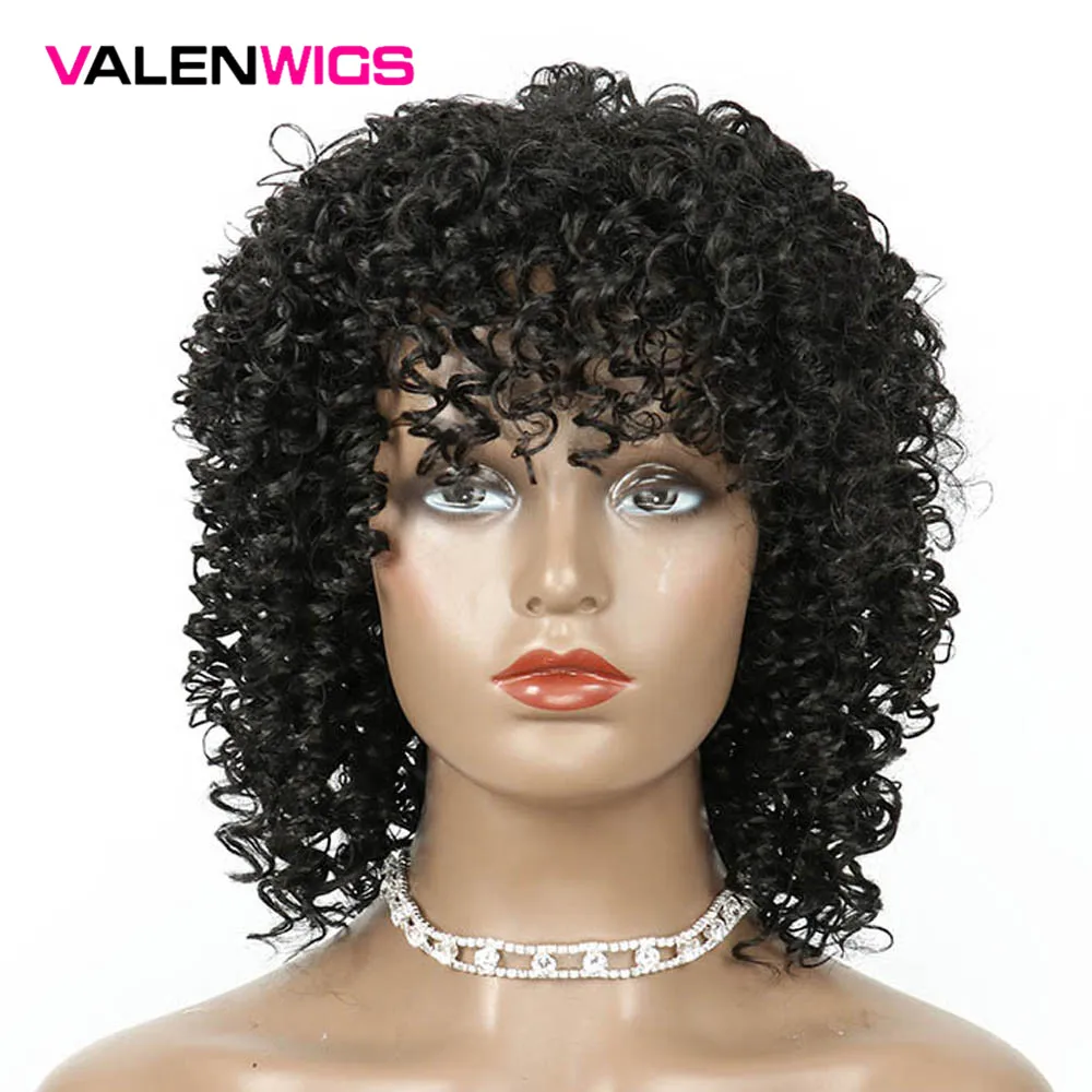 Парики из синтетических афро кудрявых волос ValenWigs для чернокожих женщин Короткие