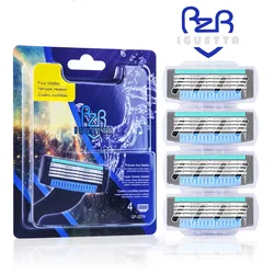 GUETTA Brand New 4-Pack Razor Men's Razor Men's Facial Hair Removal Sharp 4-Layer Ultra-Thin Induction Blades Can Be Replaced