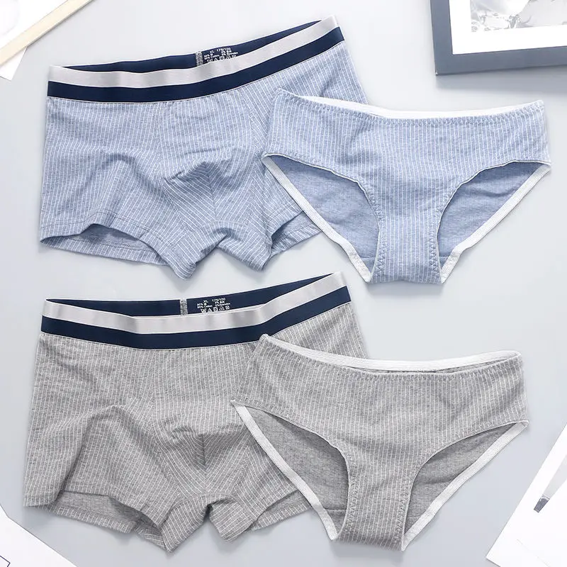 2pcs/set New Couple Underwear Cotton Women Male Underwear Couples  Underpants Fashion Breathable Soft Mens Seamless Panties Hot - Briefs -  AliExpress