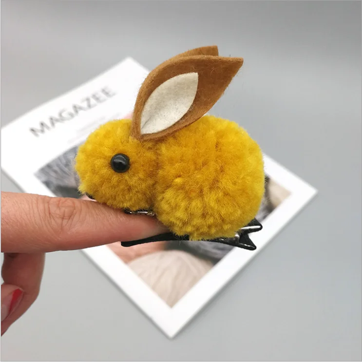 Милые 3D заколки для волос с кроликом для девочек, яркие цвета, сетчатые заколки для волос, заколка с милыми животными, Детские аксессуары для волос