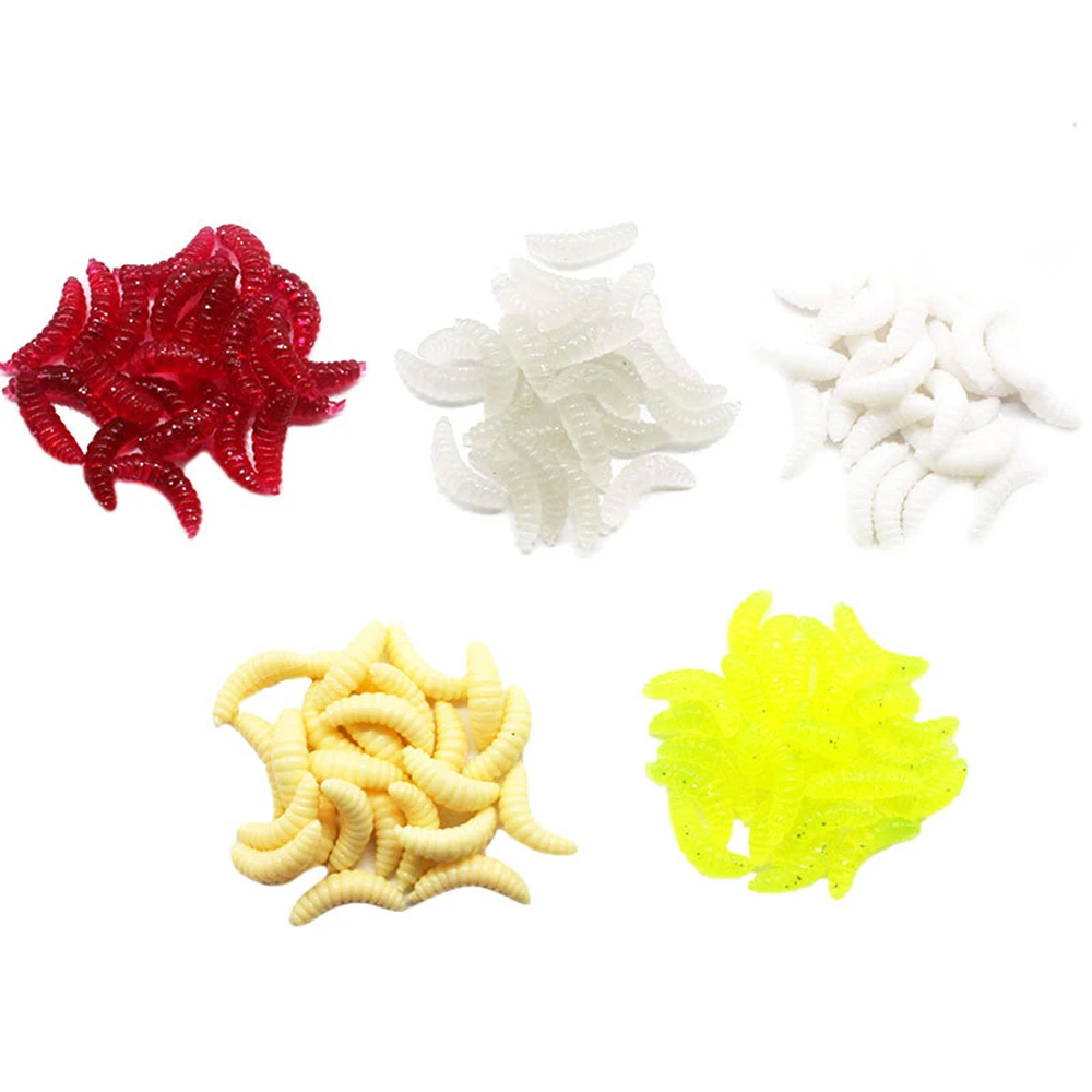 1000Pcs/lot 2cm 0.3g Fishing Lures Soft Lure Baits Smell Worms Glow Shrimps Tackle Soft Baits Lifelike Fishy Smell Lures