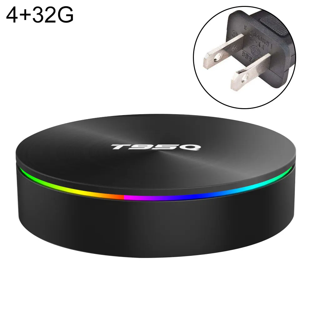 Android 8,1 Smart tv BOX 4 Гб+ 64 Гб 4K четырехъядерный WiFi Netflix Youtube Google Play домашний аудио медиа - Цвет: US Plug 4 32G