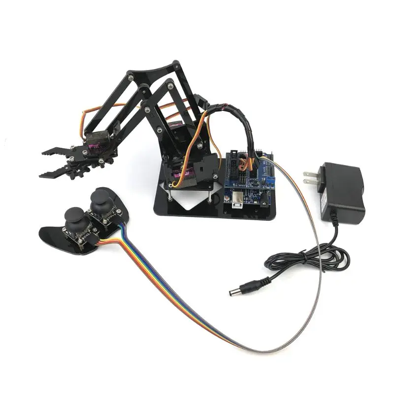 

DIY Assembled Acrylic 4-Dof Robot Mechanical Arm Circuit Kits for Learning Science Toy Y51E