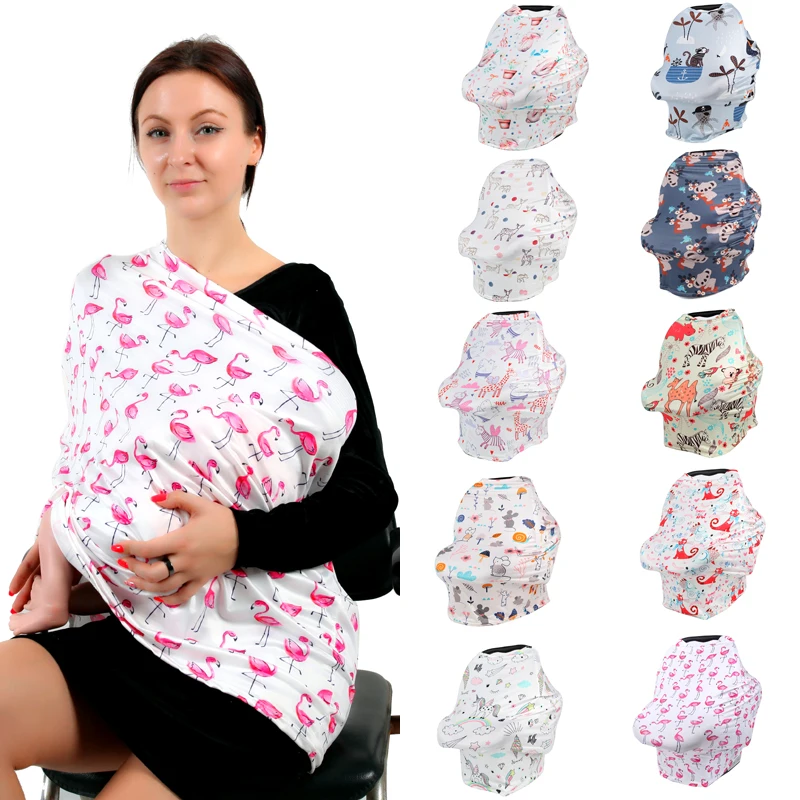 

2020 Gloriou Source Nursing Cover Baby Shopping Chart Cover Multifunctional Breastfeeding Covers Cartoon Printed